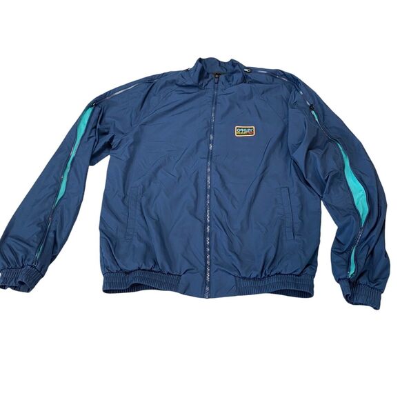Oakley Ventilation Track Jacket Mens M Blue Regular Fit Lined Full Zip - Picture 1 of 16